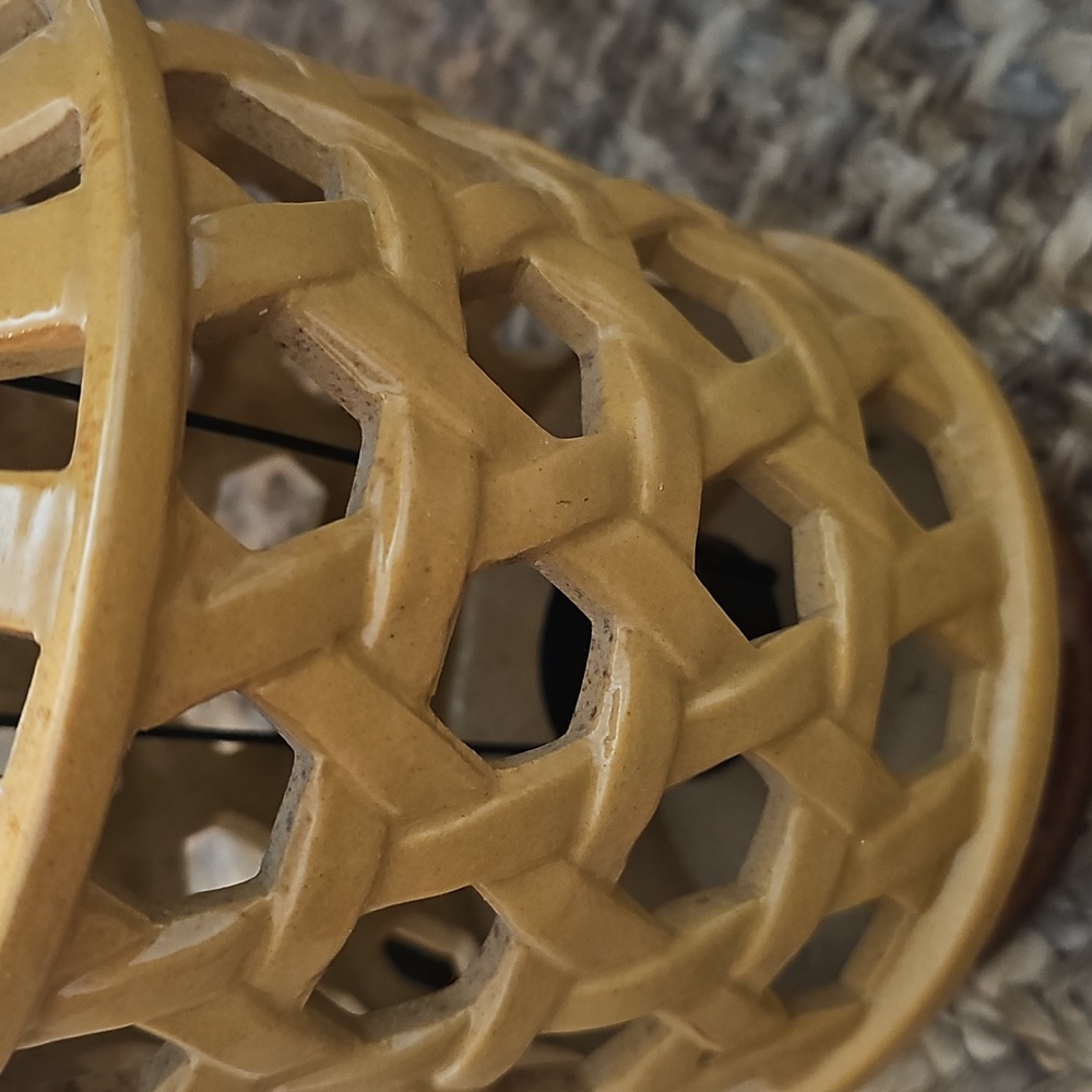 Rustic Tan Ceramic Lantern - Picture 2 of 2